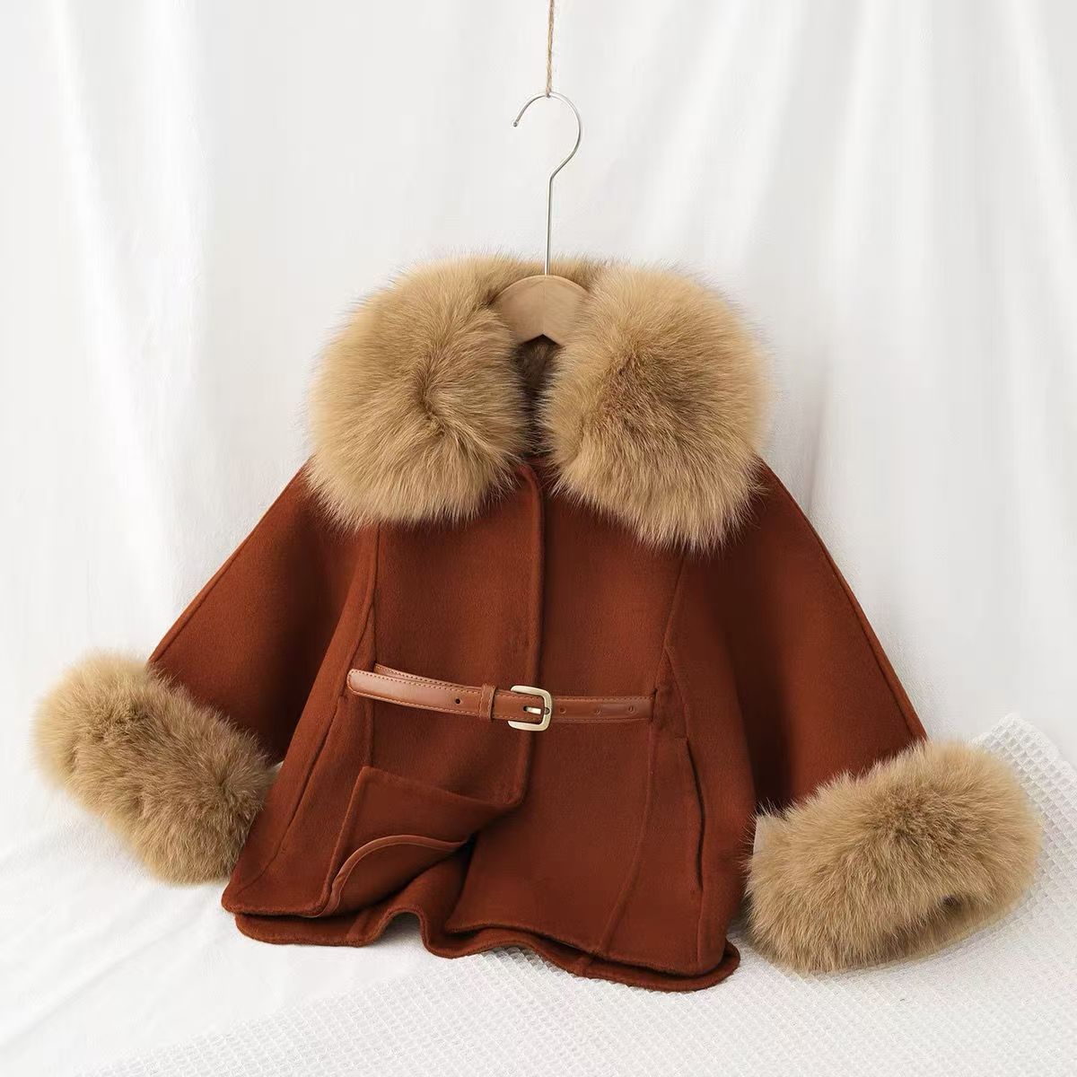 Girls' Double-sided Wool Coat  - Baby Clothing High End review and price